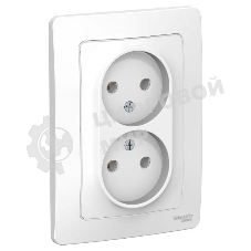 Розетка 2-м СП Blanca 16А 250В без шторок без заземл. белый SchE BLNRS000021