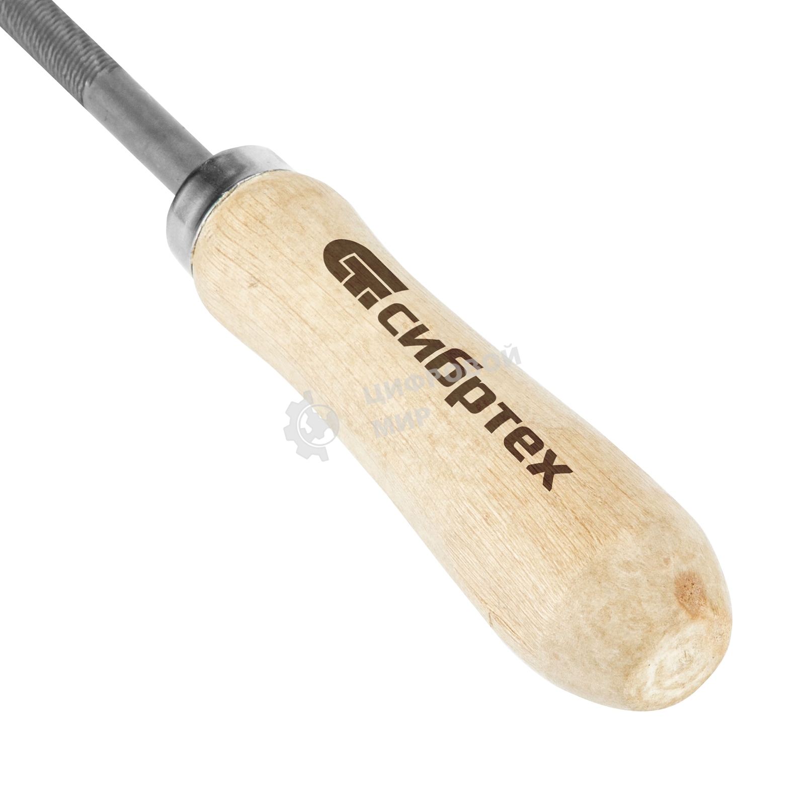 Напильник Сибртех, 200 мм, круглый, деревянная ручка