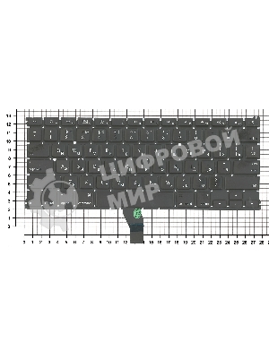 Клавиатура для ноутбука MacBook A1369 плоский ENTER без подсветки 2010+