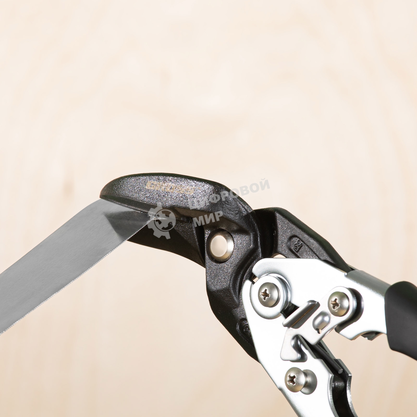 Ножницы по металлу GROSS 78351 усиленные 255мм прямой и правый резсталь-СrMo двухкомп.рукоятки