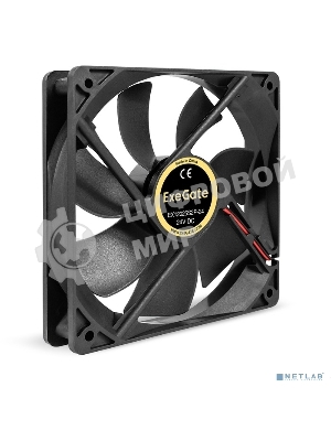 Вентилятор для корпуса ExeGate EX12025S2P-24 черный, 120 мм, 2100 об/мин, 34.2 дБ, 2 pin
