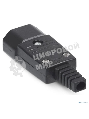 Вилка Cabeus, вилка C14, 10А, для кабеля, : черный