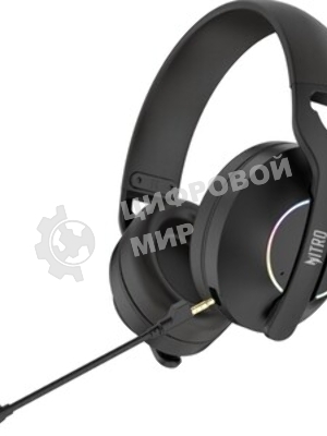 Гарнитура Acer OHR400 чёрный, беспроводная + проводная, USB/mini jack 3.5 мм, до 45 ч, подсветка