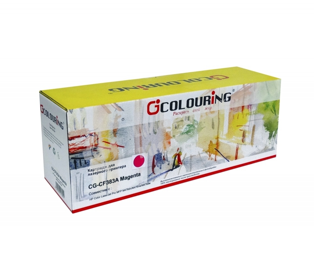 Картридж лазерный Colouring CG-CF383A (тип CF383A) Magenta пурпурный (2700 стр.) для HP Color LaserJet Pro M475/M476 MFP