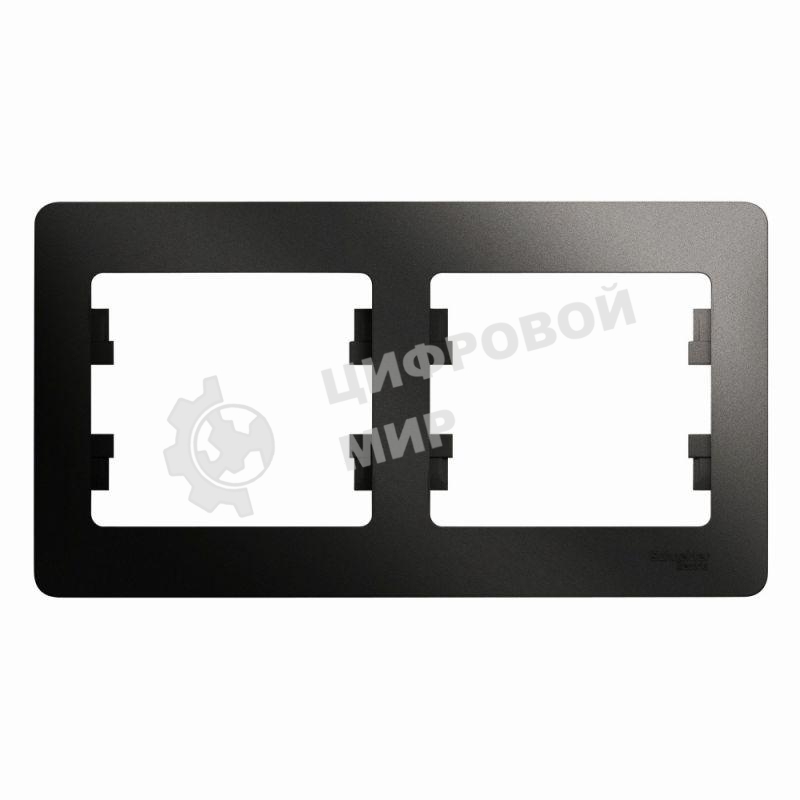 Рамка 2-м Glossa горизонт. антрацит SchE GSL000702