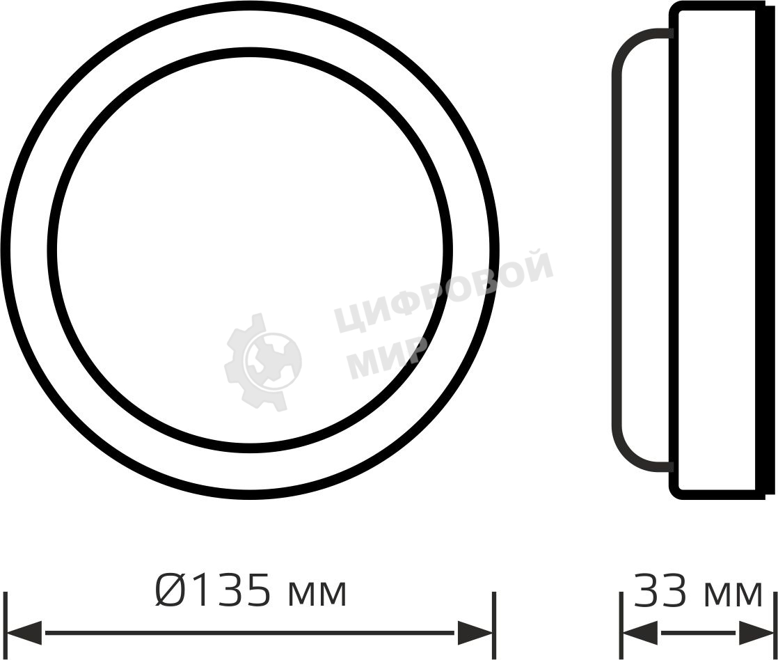 Светильник Gauss ЖКХ 193411208-OAS 8Вт 4000K белый датч.движ.