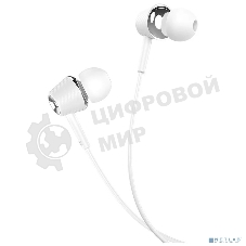 Проводные наушники Hoco M70 белый, внутриканальные, Jack 3.5 мм