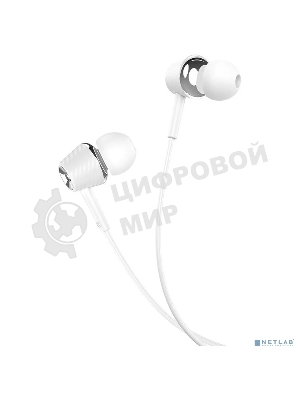 Проводные наушники Hoco M70 белый, внутриканальные, Jack 3.5 мм