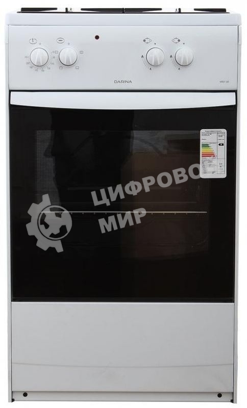 Плита комбинированная Darina S KM 521 300 W белый/черный, конфорок 2 шт, духовка 45 л, 50 см x 85 см x 45 см