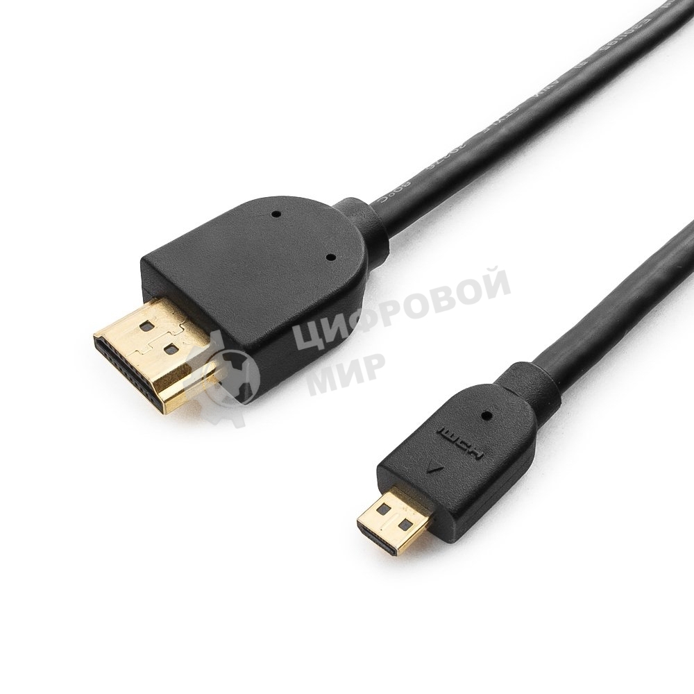 Кабель Cablexpert HDMI-micro HDMI CC-HDMID-6, 19M/19M, v2.0, медь, позол.разъемы, экран, 1.8м, черный, пакет