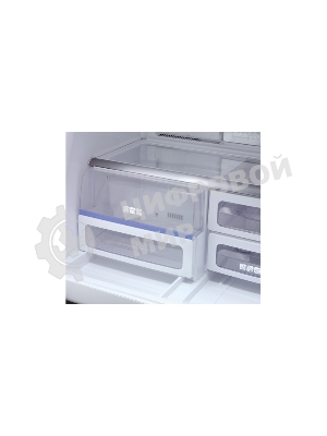 Холодильник Sharp SJ-FS97VBK черное стекло трехкамерный 393/207 л морозилка снизу