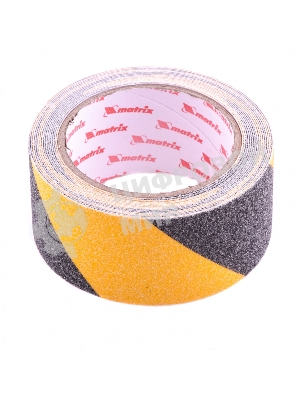 Лента клейкая Matrix противоскользящая, черно-желтая 50 мм х 5м