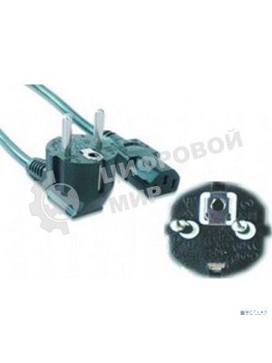 Кабель питания Gembird 1.8м, VDE(0.75мм), черный, с зазем., пакет