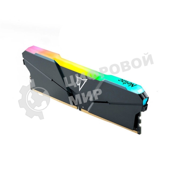Оперативная память NETAC Shadow, DDR4, 16GB (2x8GB), 3200MHz, CL16, DIMM, с радиаторами, RGB, серый