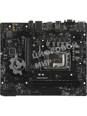 Материнская плата MSI PRO B760M-E, LGA1700, Intel B760, 2xDDR5, 4xSATA, 1xM.2, 1xPCIe 4.0 x16, HDMI, D-Sub, 1x1Gb LAN, 3x3.5 мм, 7.1, microATX