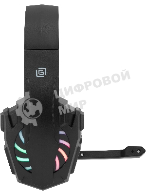 Гарнитура Oklick HS-L355G чёрный, проводная, 3.5 мм, подсветка