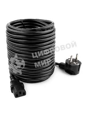 Кабель питания Gembird 10.0м, VDE(0.75мм), черный, с зазем., пакет