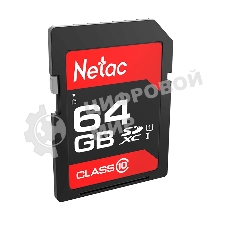 Флеш карта SDHC 64Gb Netac Class 10 UHS-I U1 P600 NT02P600STN-064G-R