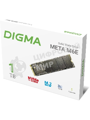 Накопитель SSD Digma Meta M6E DGSM4001TM6ET, 1Tb, PCIe 4.0 x4, M.2 2280, NVMe, R/W 5000/4600