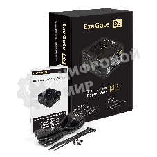 Блок питания 850W ExeGate 80 PLUS® GOLD 850VSP FС (ATX3.0, APFC, КПД 90% (80 PLUS Gold), 120мм fan, 24pin, 2x(4+4)pin, PCIE5.0/12VHPWR, 4xPCI-E, 6xSATA, 3xIDE, 1xFDD, Full Cable Management, black, Color box)