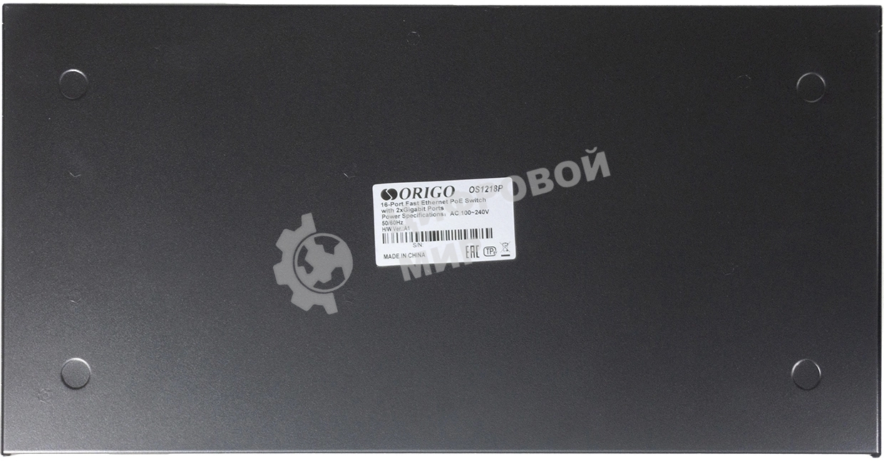 Коммутатор неуправляемый PoEORIGO OS1218P/190W/A1A 16x100Base-TX PoE+, 2x1000Base-T, PoE-бюджет 190 Вт, корпус металл