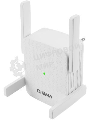 Повторитель беспроводного сигнала Digma D-WR310 (D-WR310V2) N300 Wi-Fi белый