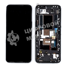 Дисплей для Asus ROG Phone 5s Pro ZS676KS черный с рамкой 90AI0091-R20020