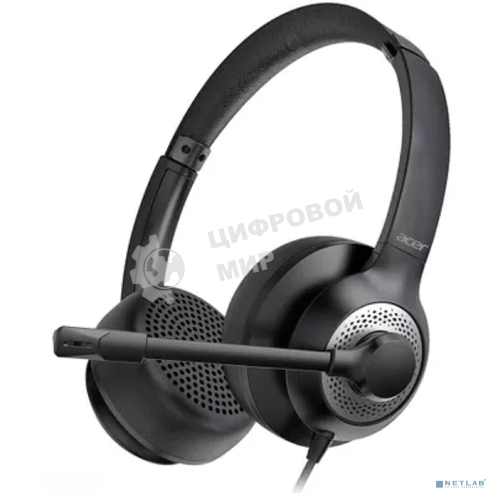 Гарнитура проводная с микрофоном Acer OHW309 черный 1.6м накладные USB оголовье (ZL.HDSEE.004)