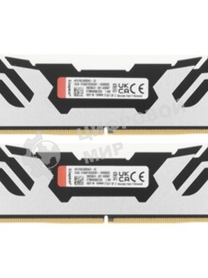 Оперативная память Kingston Fury Renegade, DDR5, 32Gb (1x32Gb), 6400MHz, CL32, DIMM, радиатор, белый