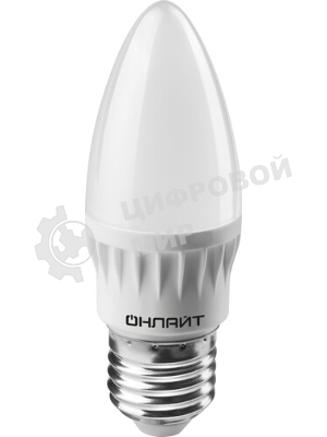 Лампа светодиодная ОНЛАЙТ 71630 OLL-C37-6-230-2.7K-E27-FR 6Вт свеча 2700К теплый белый E27 450лм 176-264В