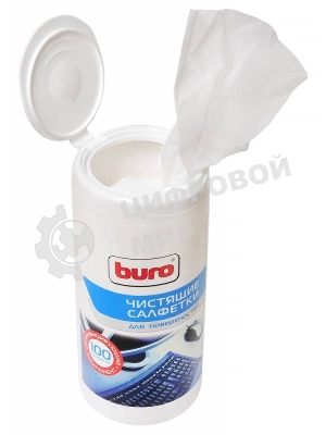 Салфетки Buro BU-Tsurface для поверхностей туба 100 шт влажных