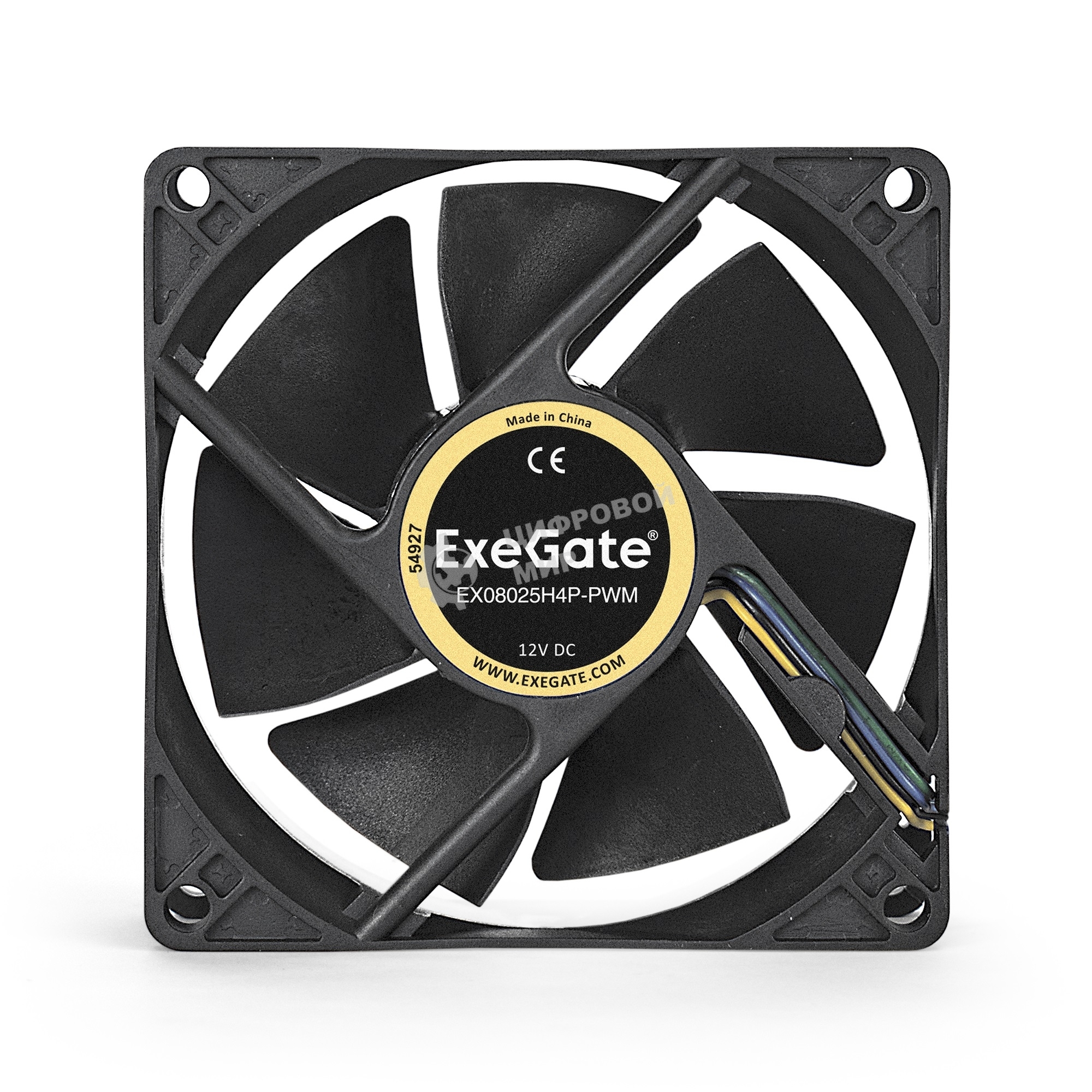 Вентилятор для корпуса ExeGate E08025H4P-PWM черный, 80 мм, 2300 об/мин, 23 дБ, 4 pin