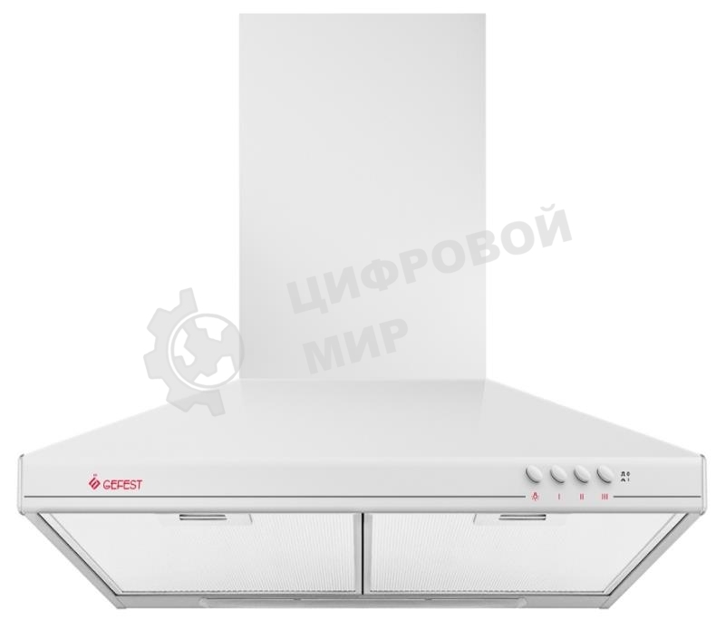 Вытяжка каминная Gefest ВО 11 К45 белый, 50 см, 300 куб. м/ч, 75 дБ