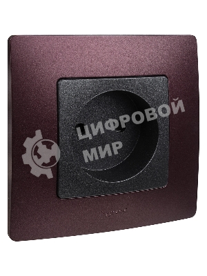 Розетка 2К на винтах, защ. шт., антрацит ETIKA