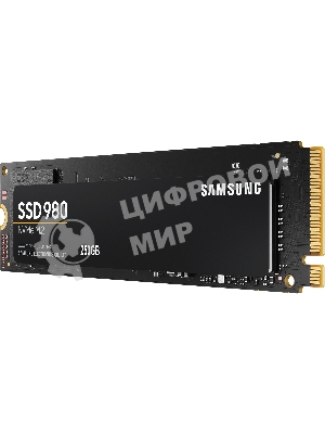 Накопитель SSD Samsung 980, 250Gb, PCIe 3.0 x4, M.2 2280, NVMe, R/W 2900/1300