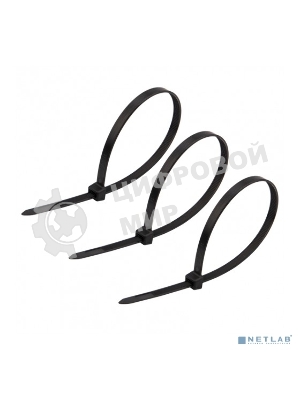 Хомут-стяжка кабельная нейлоновая Rexant 300 x7,6 мм, черная, упаковка 100 шт.