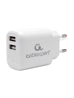 Сетевое зарядное устройство Cablexpert MP3A-PC-58, 10.5Вт, 2.1А, 2хUSB, белый, пакет