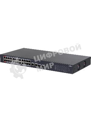 Коммутатор Dahua DH-CS4226-24ET-375 (L2) 24x100 Мбит/с 2xКомбо (1000BASE-T/SFP) 2SFP 24PoE 375W управляемый