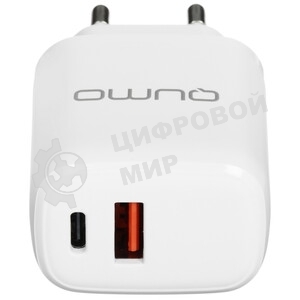 Сетевое зарядное устройство Qumo Energy PD 35Вт, (модель 0117), порты: USB-A QC3.0 + USB Type-C PD, белый