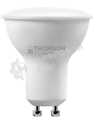 Лампа cветодиодная LED Thomson TH-B2327 GU10, полусфера, 8Вт, 6500К, белый холодный, 1 шт.
