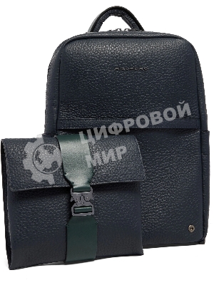 Рюкзак Piquadro Materia CA7262W151/BLUVE синий/зеленый натур.кожа