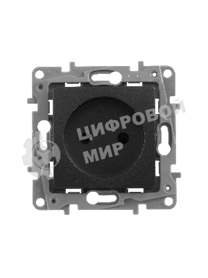 Розетка 2К на винтах, защ. шт., антрацит ETIKA