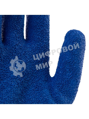 Перчатки трикотажные, полиэфирные, латексное рельефное покрытие, размер 9 Сибртех