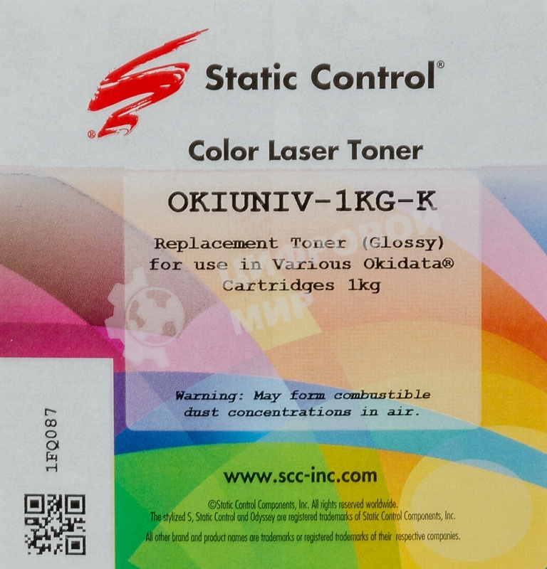 Тонер для принтера Static Control Oki C3300N5500 OKIUNIV-1KG-K черный (флакон 1000гр)