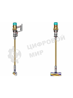 Пылесос вертикальный Dyson SV46 V12 Detect Slim Absolute золотистый/серебристый, питание от аккумулятора, 150 Вт, уборка сухая, пылесборник 0.35 л, работа от АКБ max 60 мин