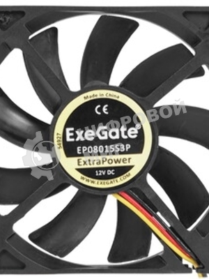 Вентилятор для корпуса ExeGate ExtraPower EP07015S3P черный, 70 мм, 3000 об/мин, 27 дБ, 3 pin