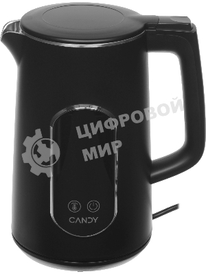 Чайник электрический Candy CK-400 черный, 1.7 л, 2200 Вт, скрытый нагревательный элемент
