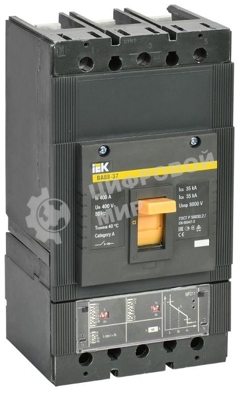 Выключатель автоматический 3п 400А 35кА ВА 88-37 электр. расцеп. MP 211 IEK SVA41-3-0400