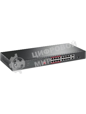 Коммутатор TP-Link 16-port 10/100Mbps + 2-port Gigabit unmanaged switch with 16 PoE+ ports, compliant with 802.3af/at PoE, 150W PoE budget,  support 250m Extend Mode, priority mode and Isolation mode, rackmount, plug and play.