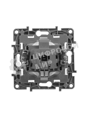 Розетка 2К на винтах, защ. шт., антрацит ETIKA